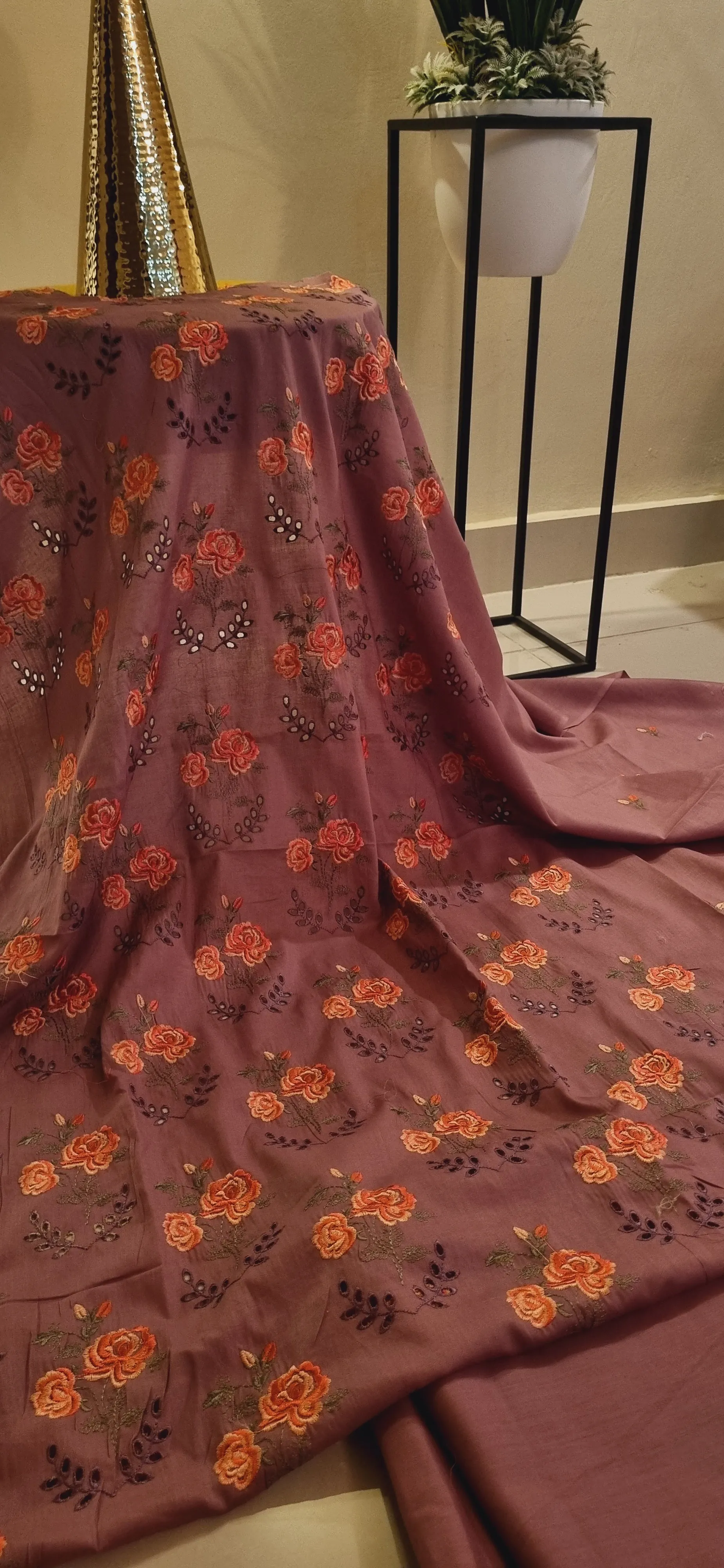 Chikan embroidered two piece suits