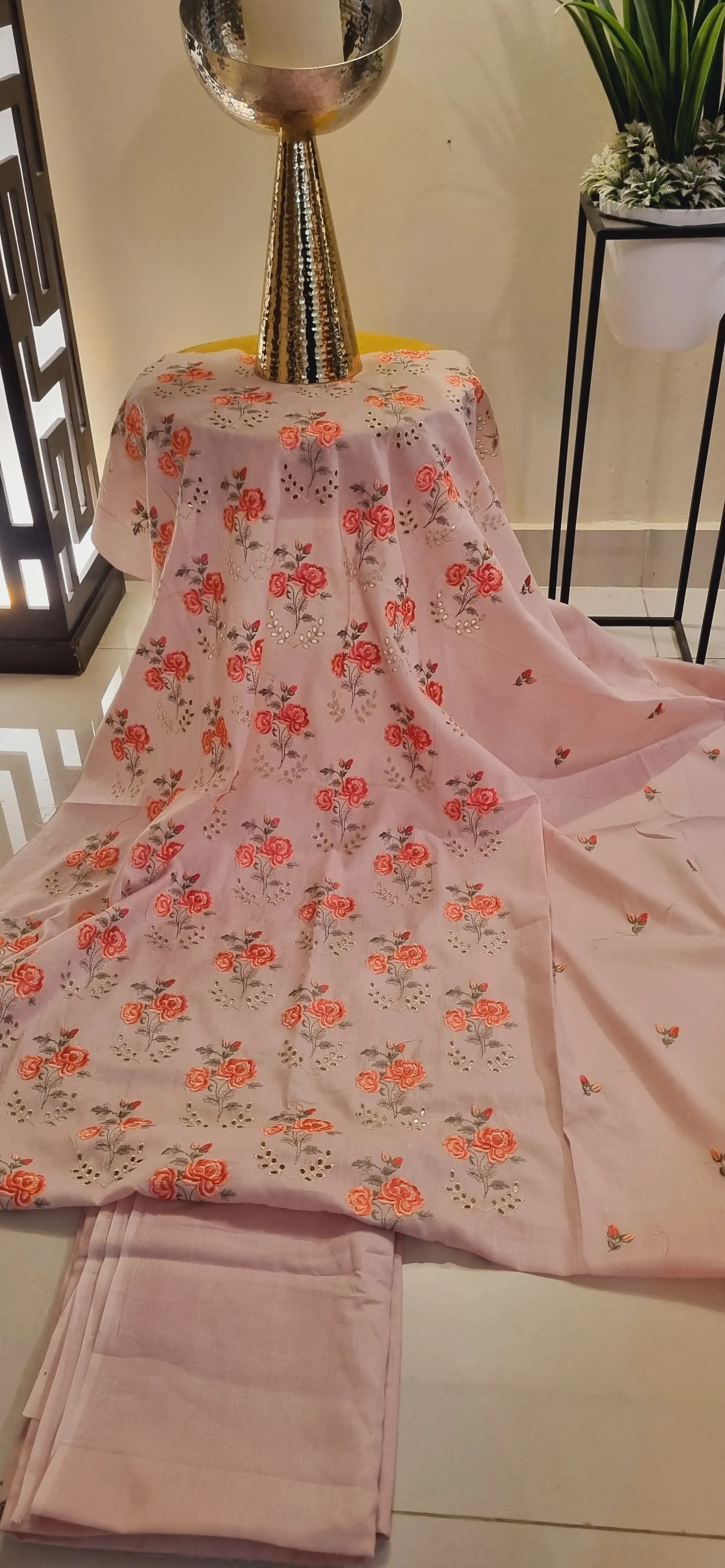 Chikan embroidered two piece suits