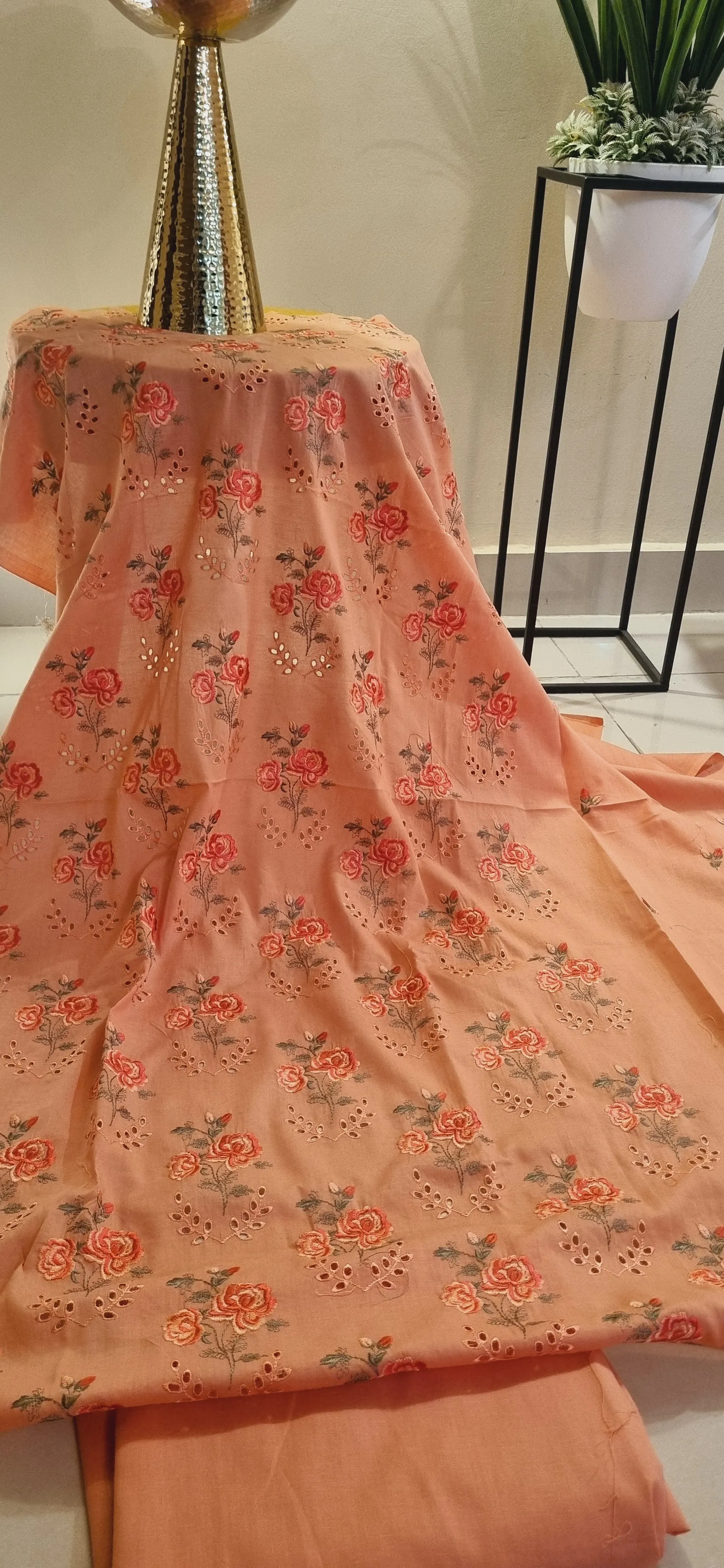 Chikan embroidered two piece suits