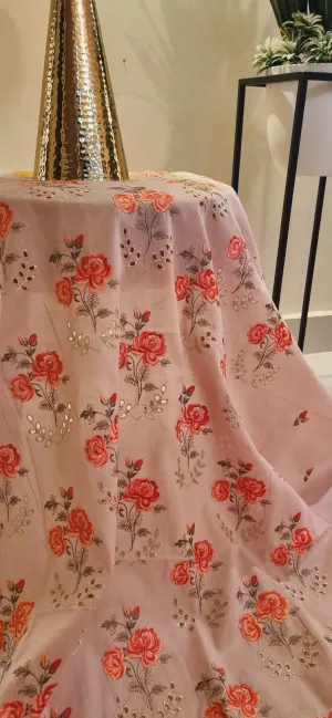 Chikan embroidered two piece suits