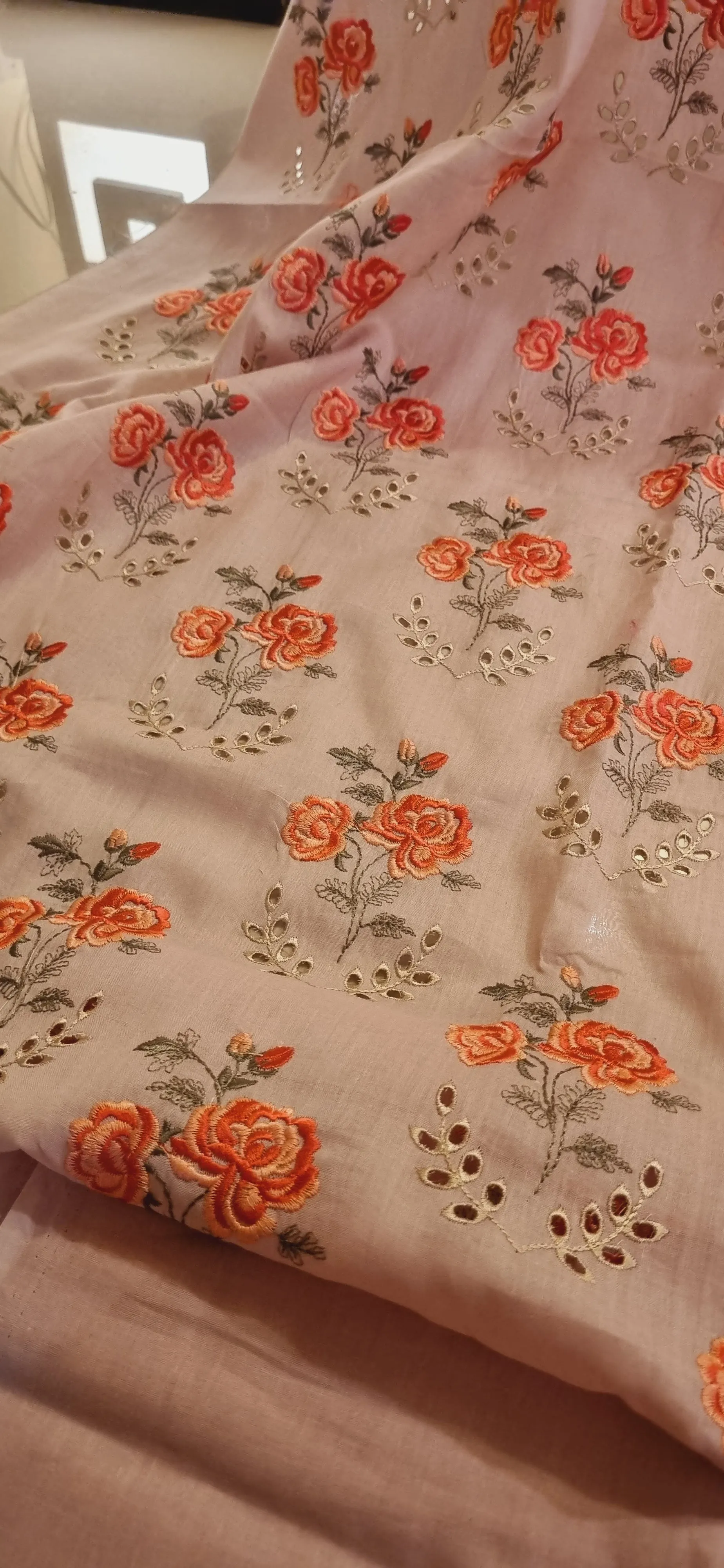 Chikan embroidered two piece suits
