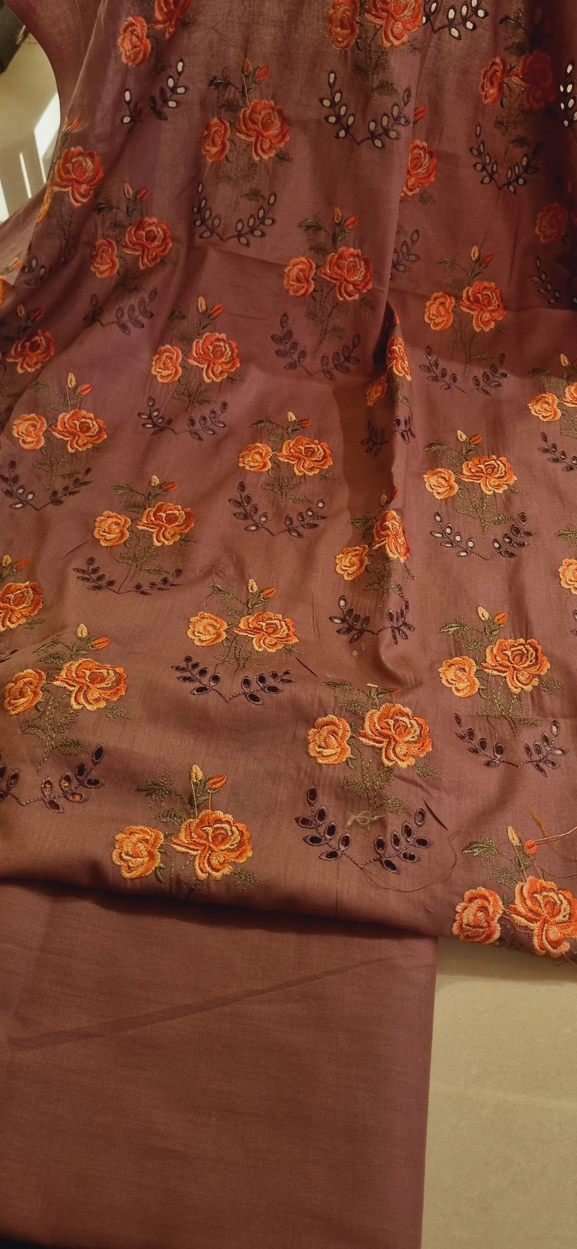 Chikan embroidered two piece suits