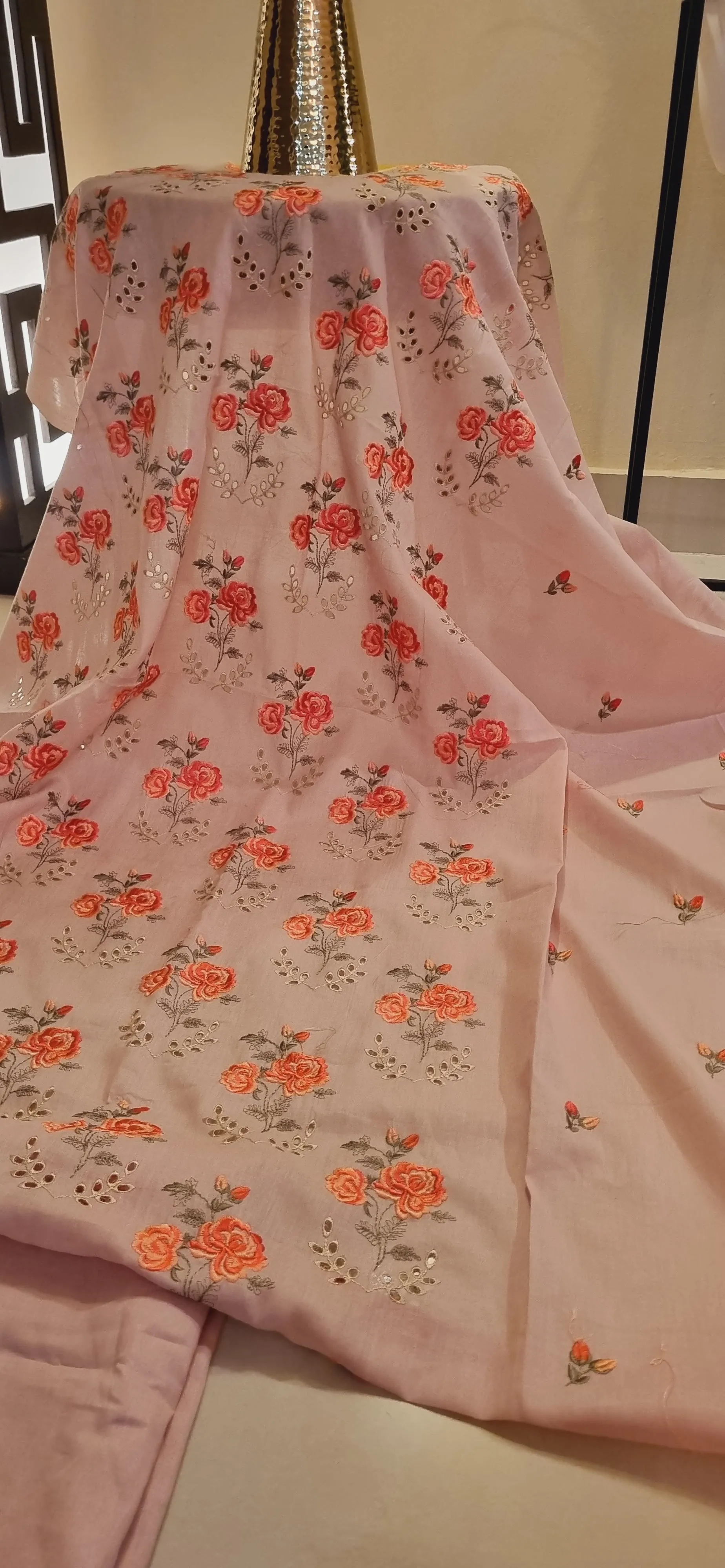 Chikan embroidered two piece suits