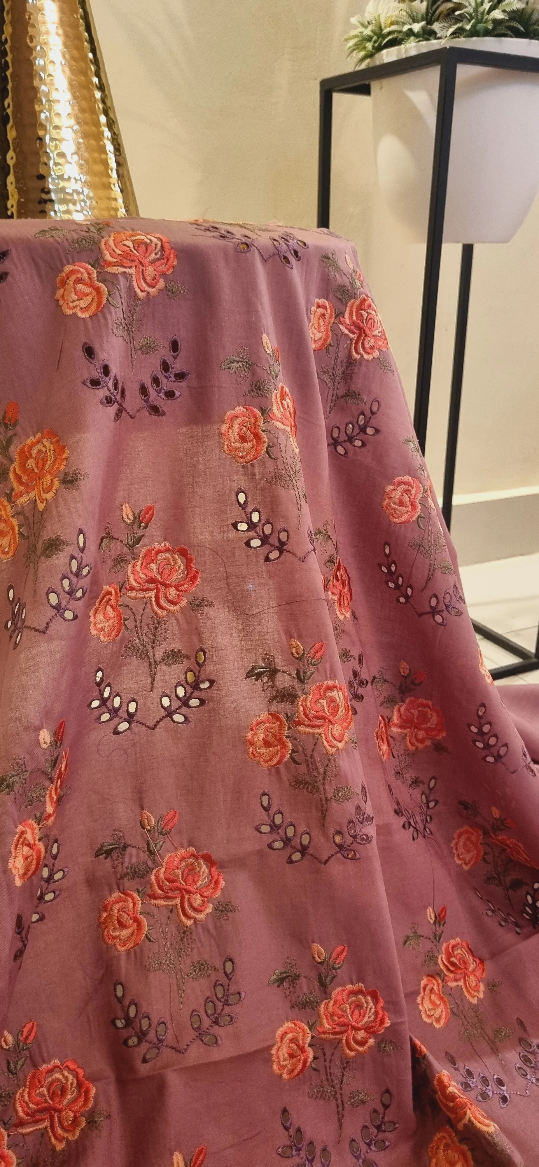 Chikan embroidered two piece suits
