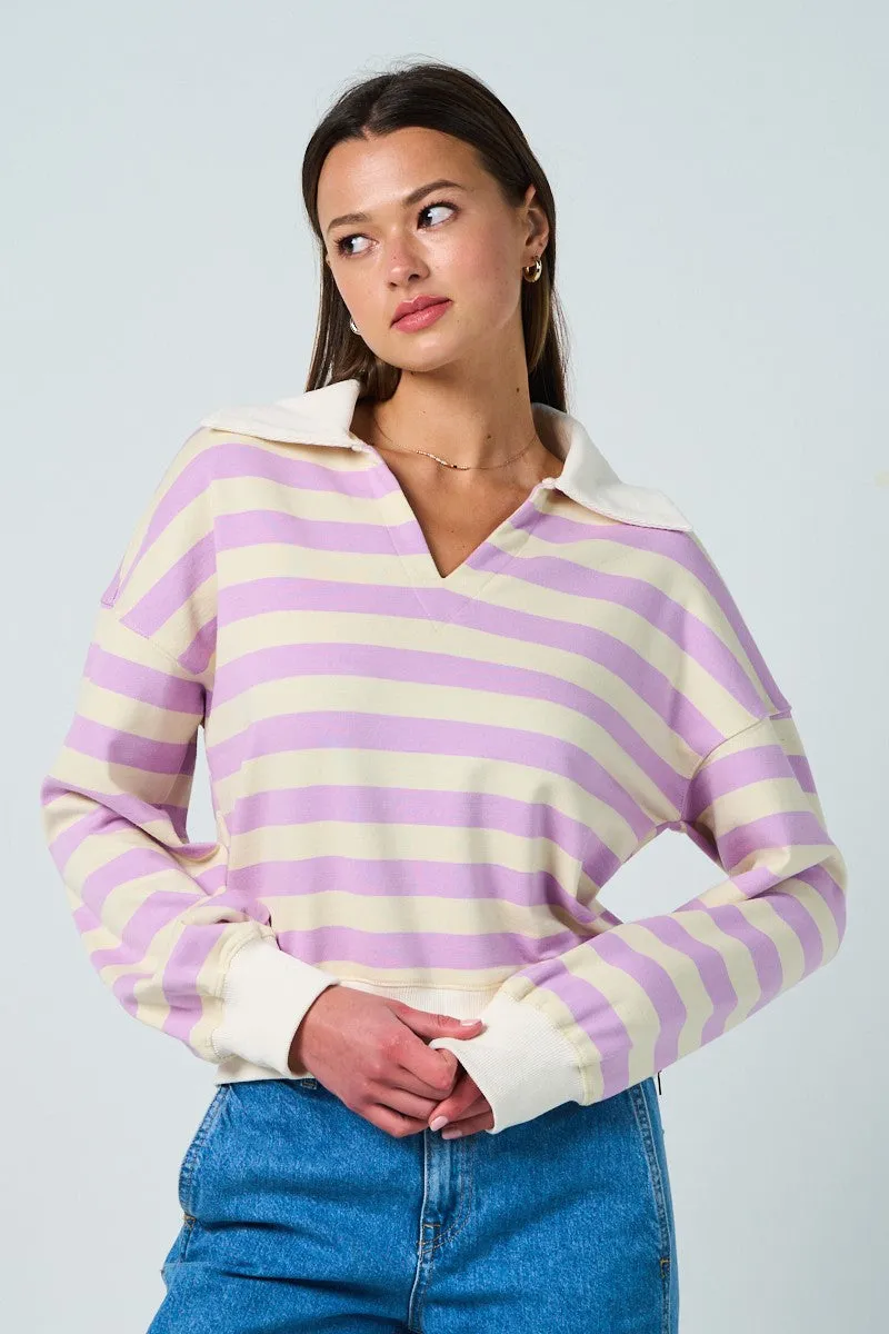 Collared Terry Knit Top