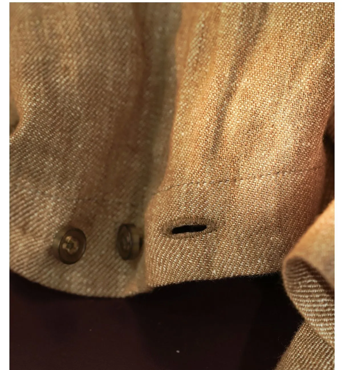 Collarless Linen Long-Sleeve Shirt