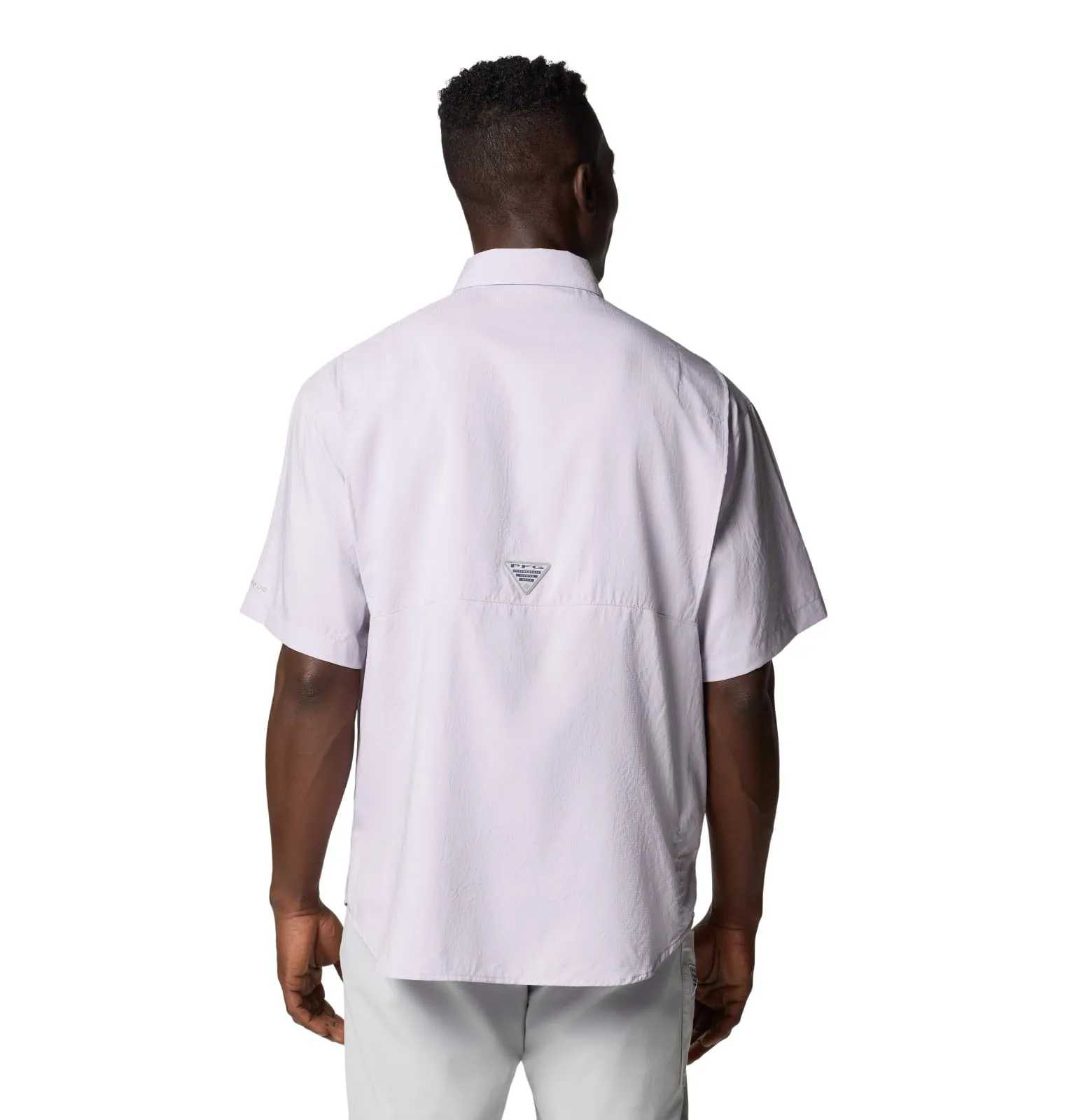 Columbia Mens PFG Tamiami II Short Sleeve Fishing Shirt, Lavender Pearl, Small