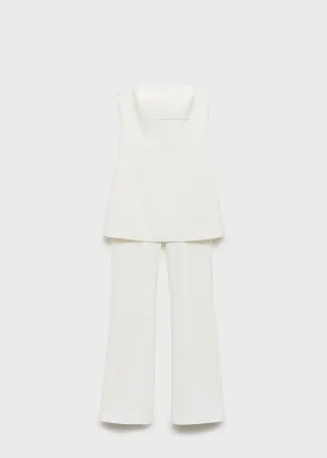 Combined strapless jumpsuit