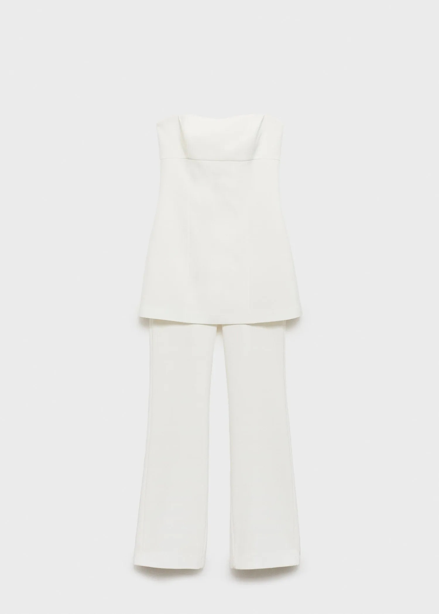 Combined strapless jumpsuit