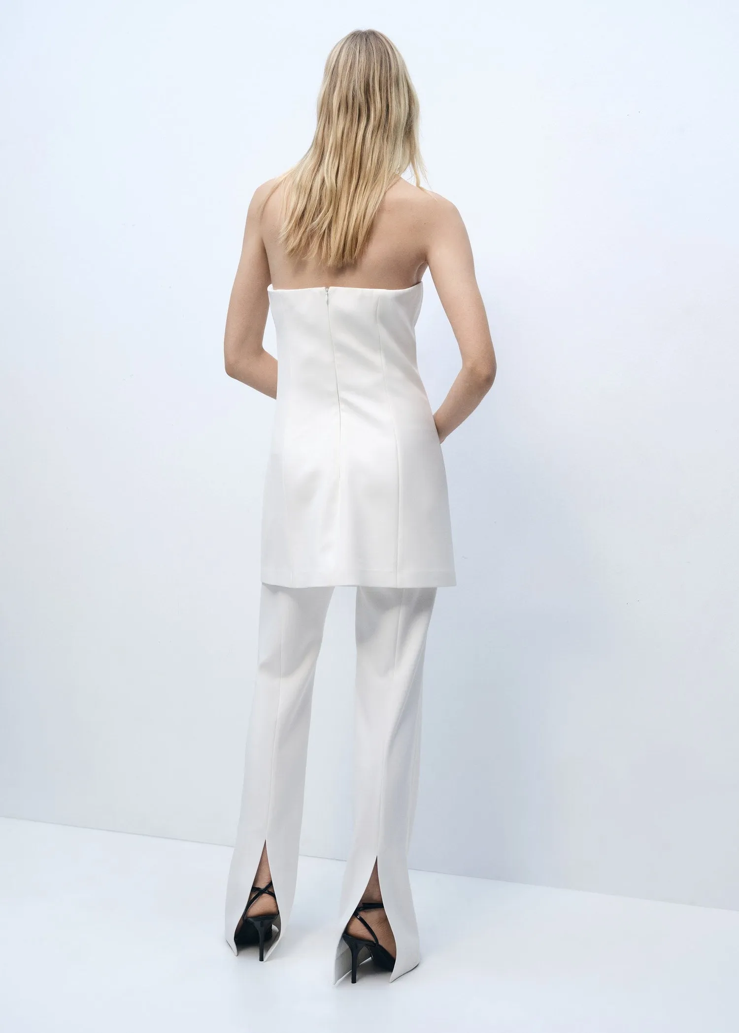 Combined strapless jumpsuit