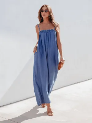 Coronado Side Pocketed Denim Jumpsuit