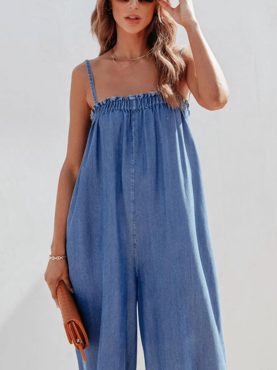 Coronado Side Pocketed Denim Jumpsuit
