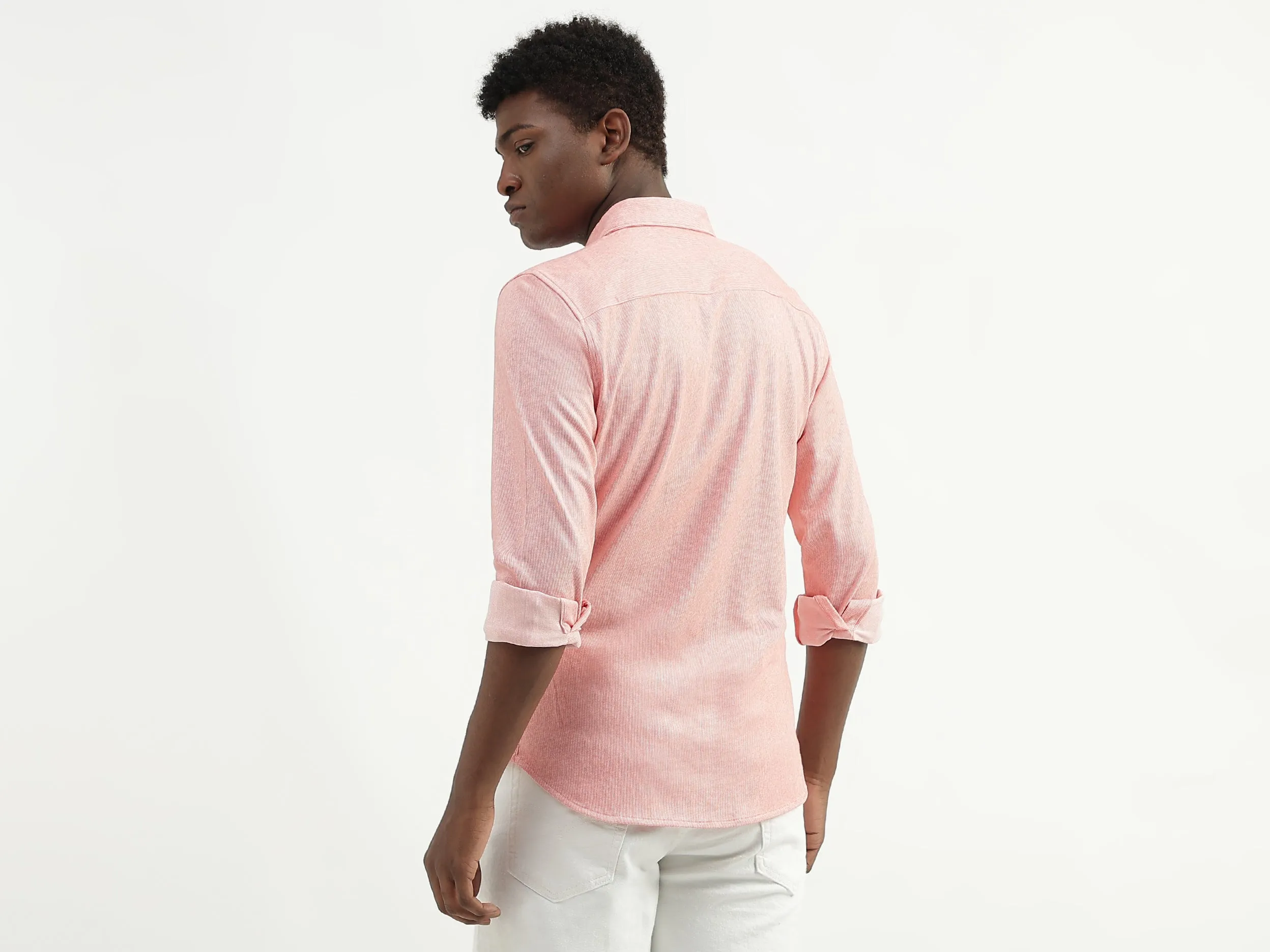 Cotton Striped Spread Collar Mens Shirts