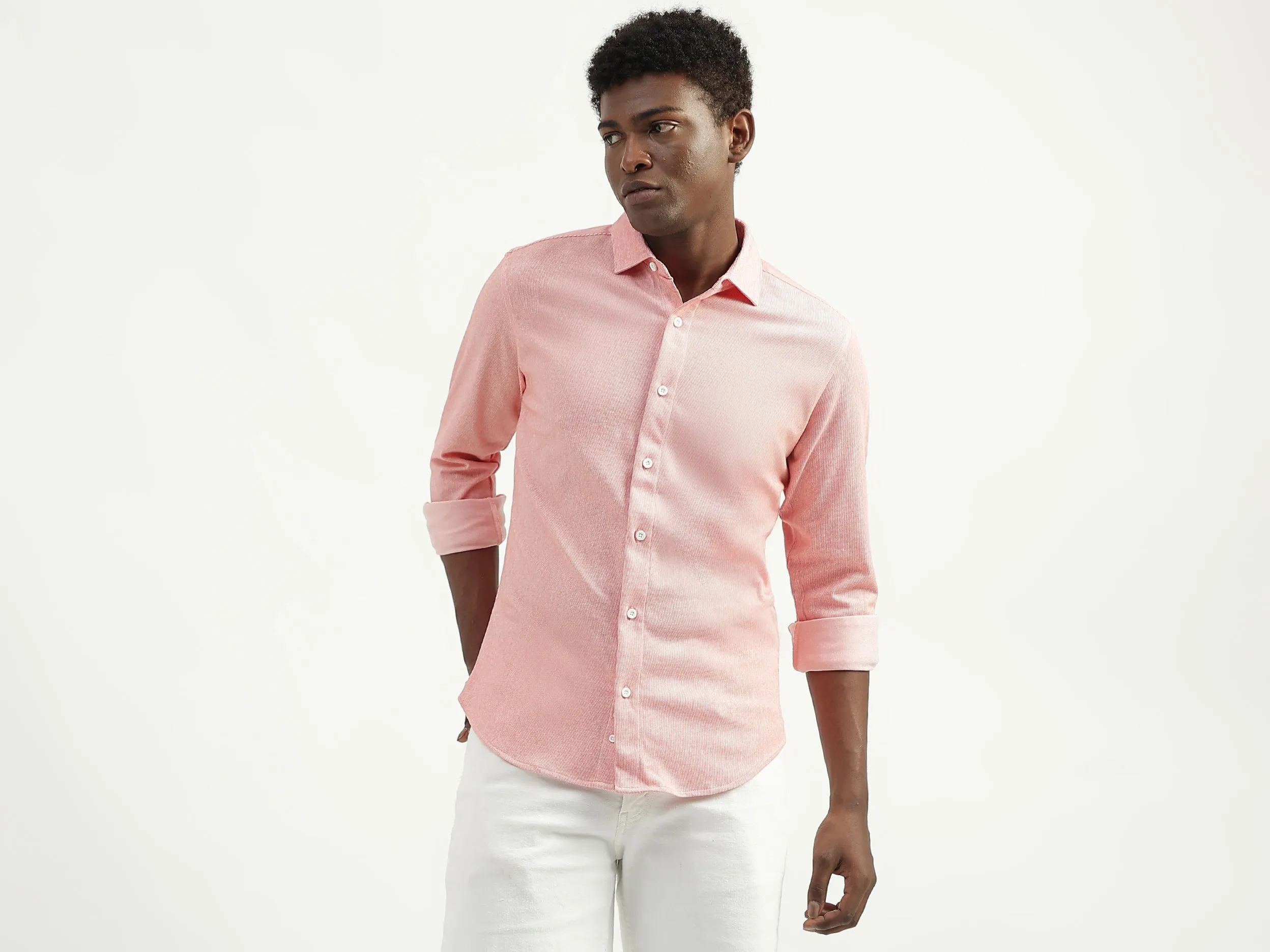 Cotton Striped Spread Collar Mens Shirts