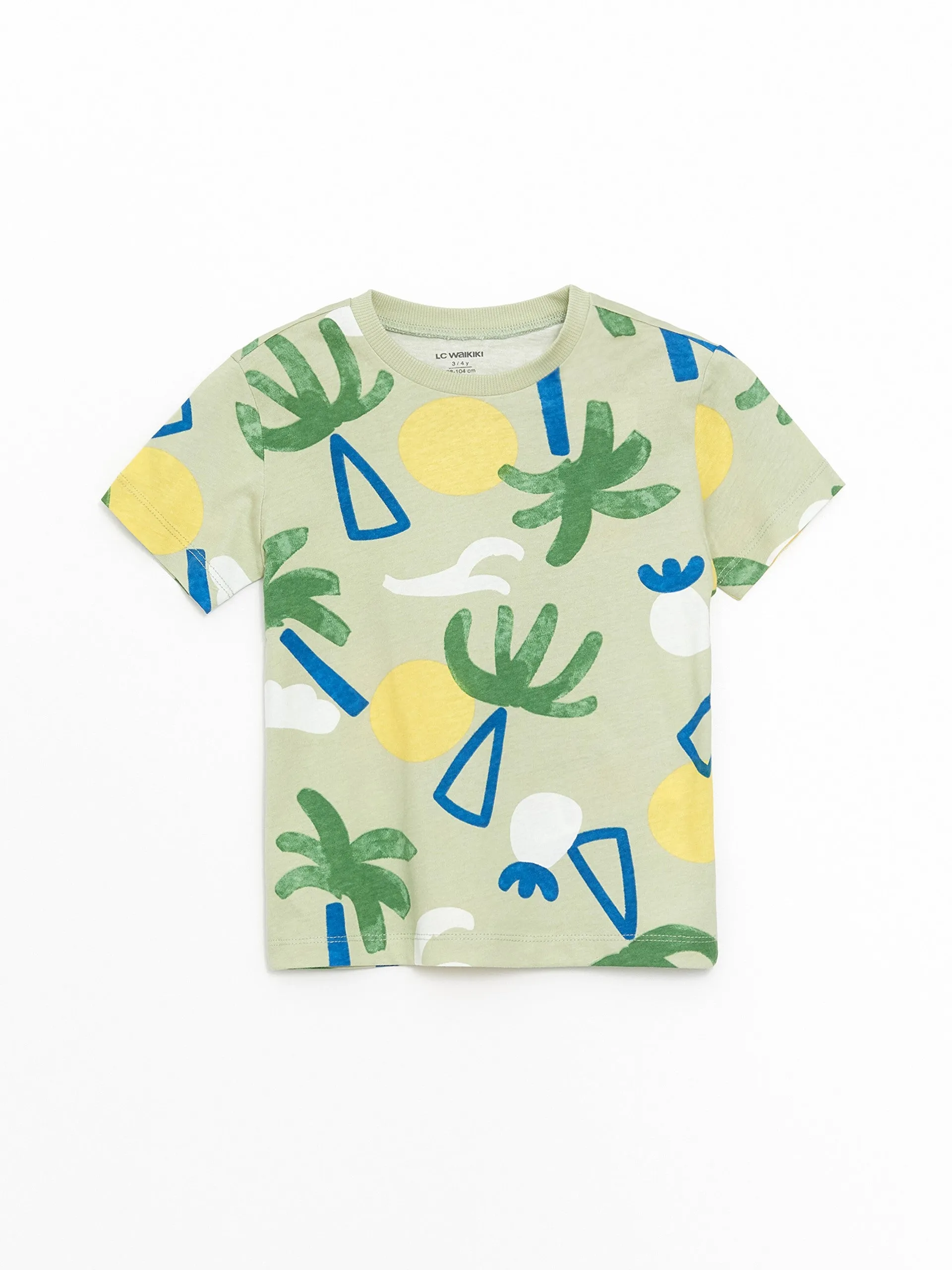 Crew Neck Short Sleeve Printed Baby Boy T-Shirt, Pack of 2