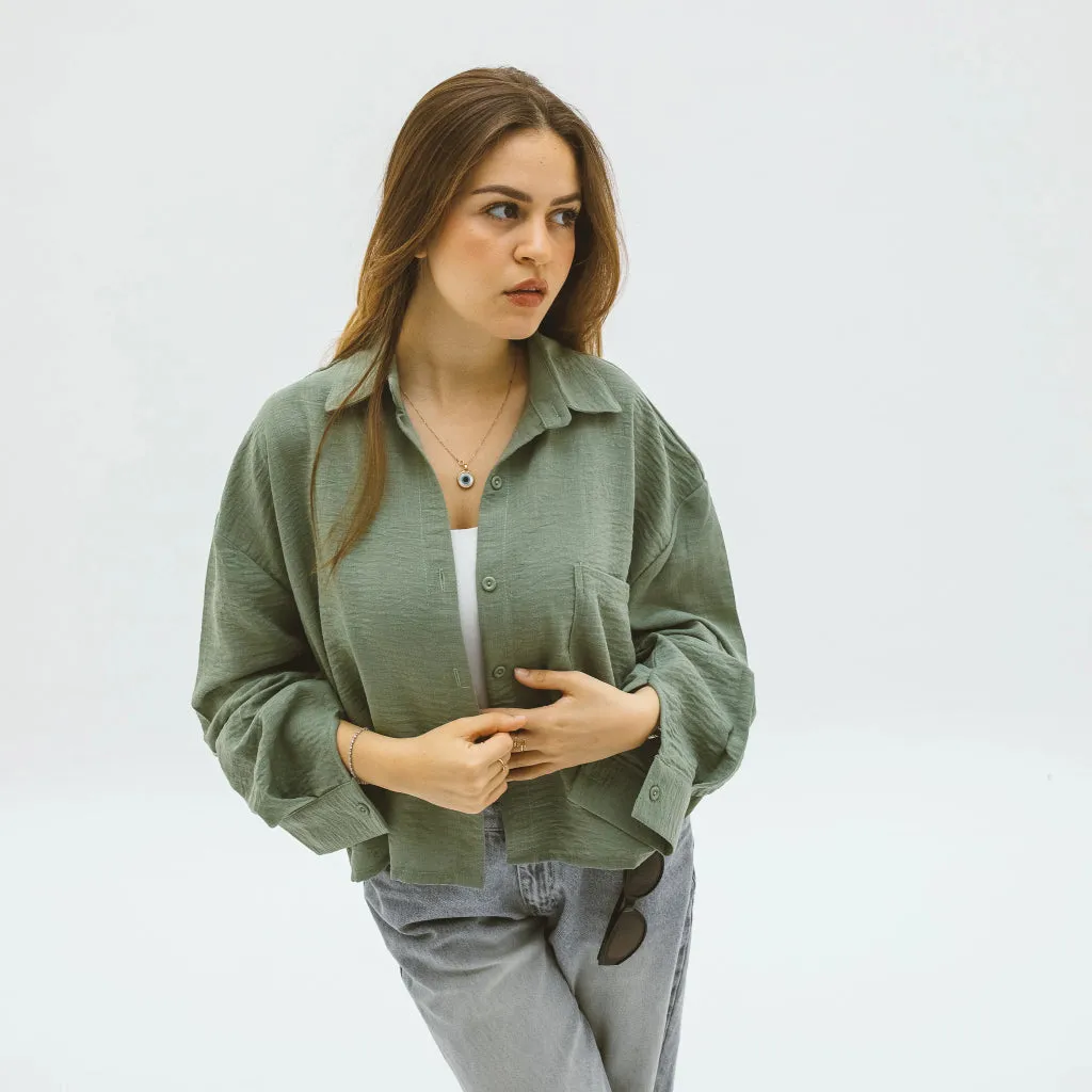 Cropped Linen Shirt