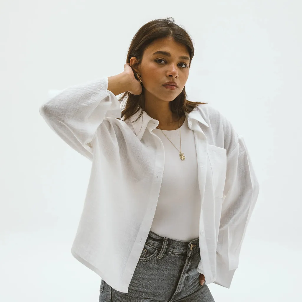 Cropped Linen Shirt