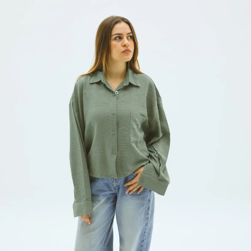 Cropped Linen Shirt