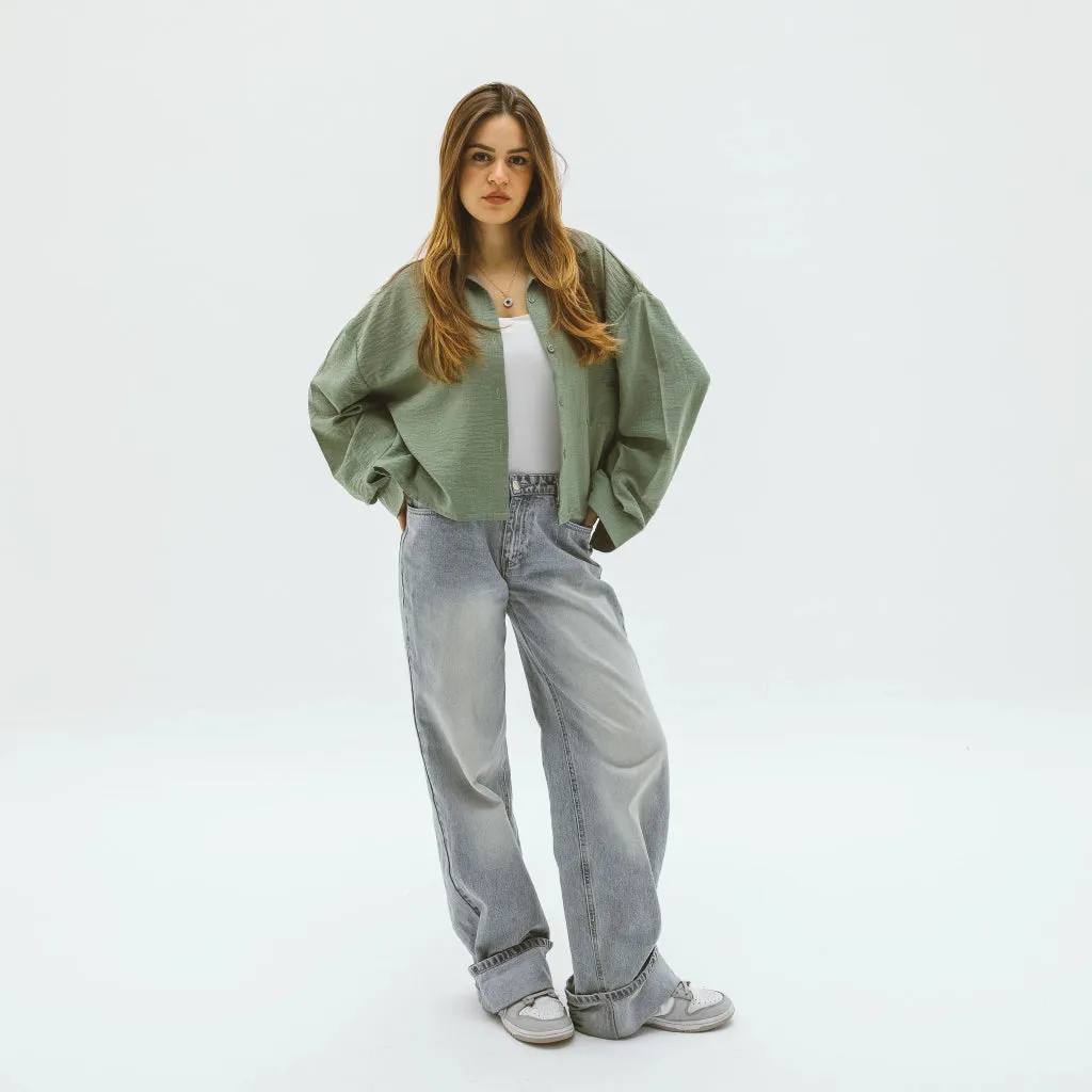 Cropped Linen Shirt
