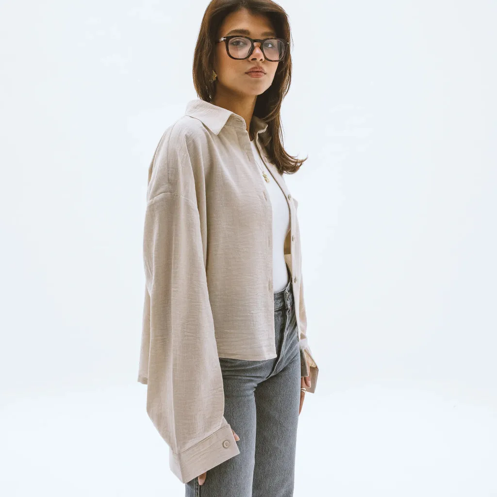 Cropped Linen Shirt