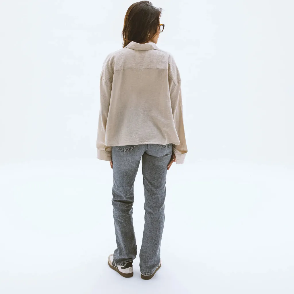 Cropped Linen Shirt