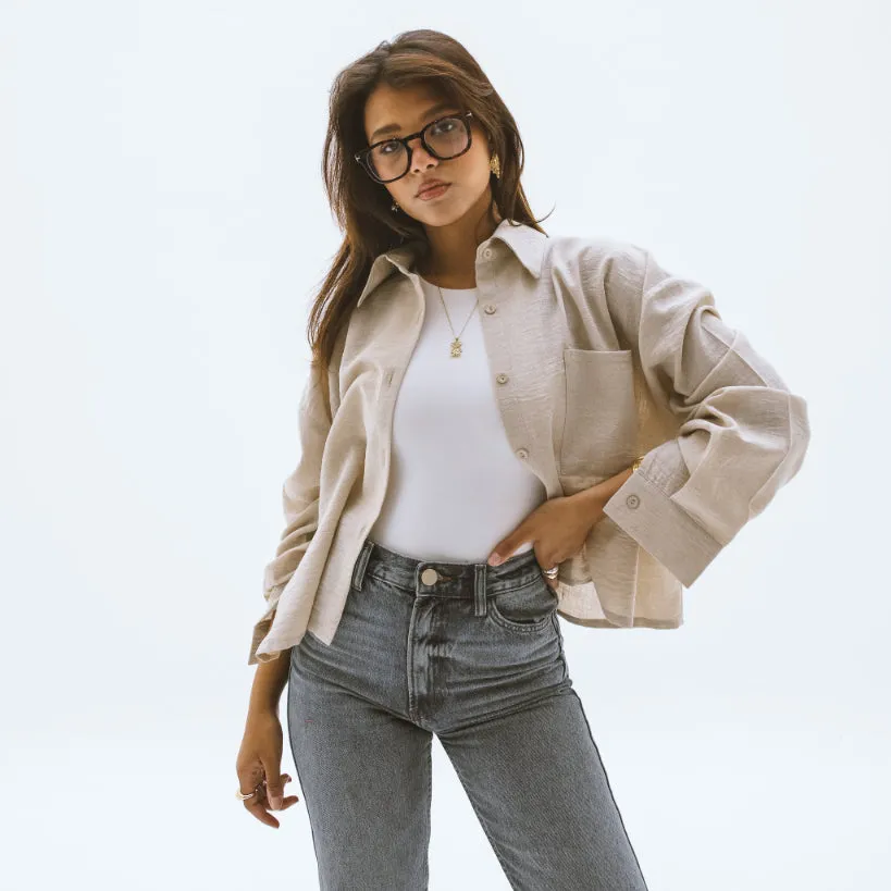 Cropped Linen Shirt