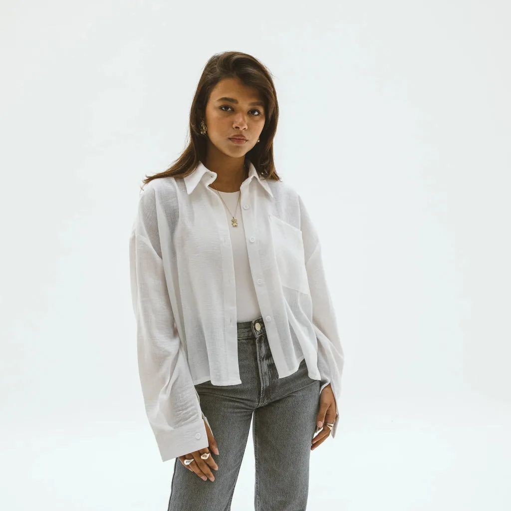 Cropped Linen Shirt