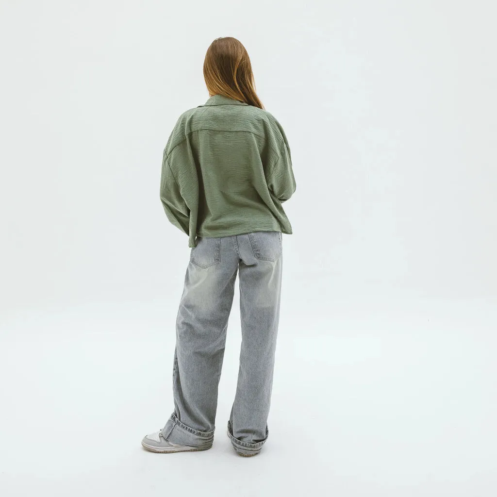 Cropped Linen Shirt