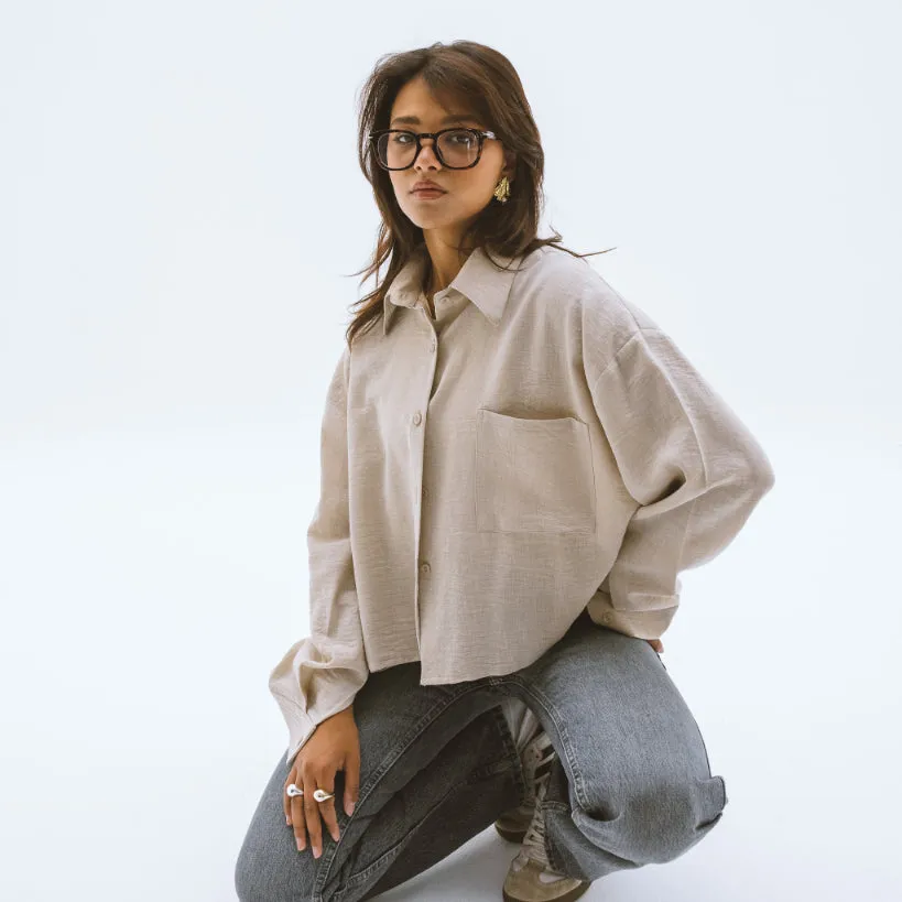 Cropped Linen Shirt