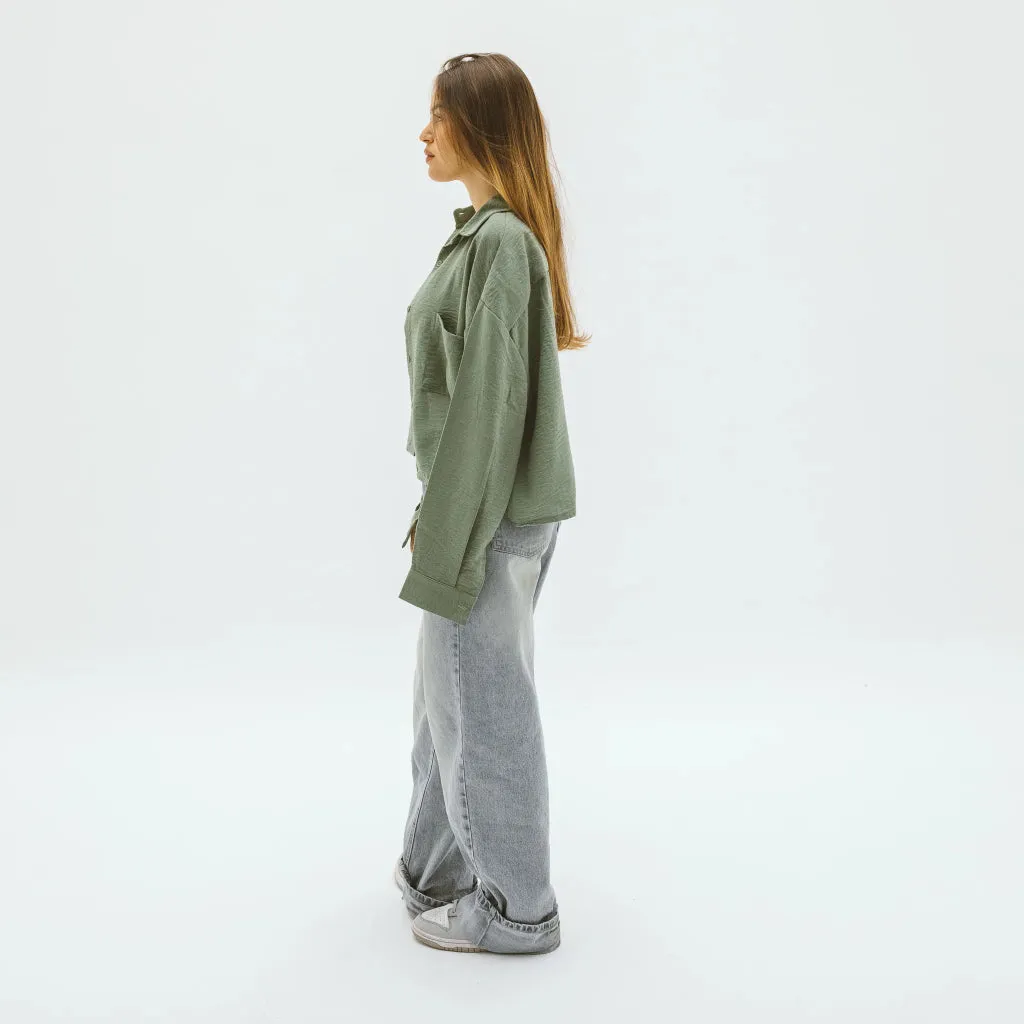Cropped Linen Shirt