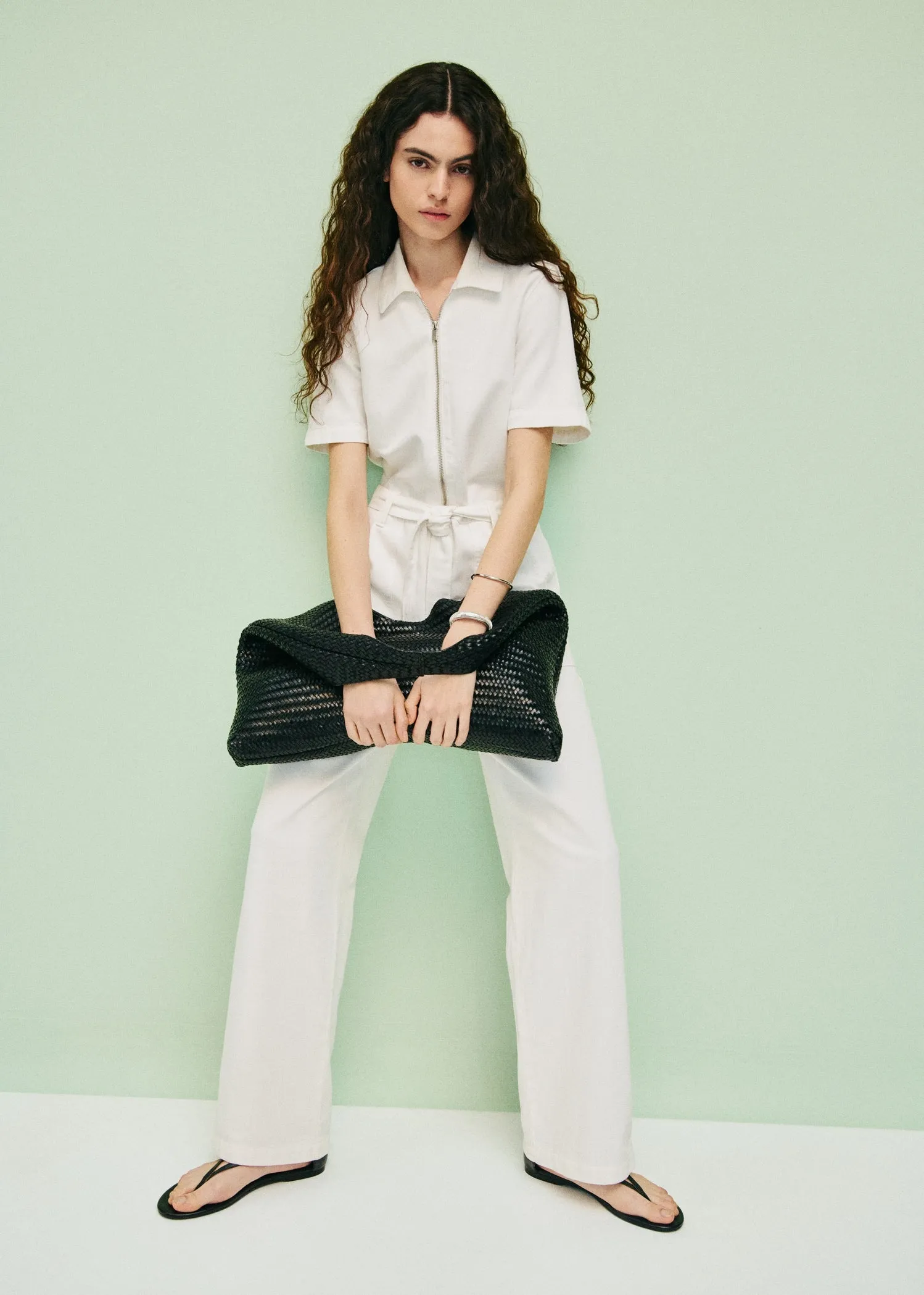 Denim jumpsuit belt