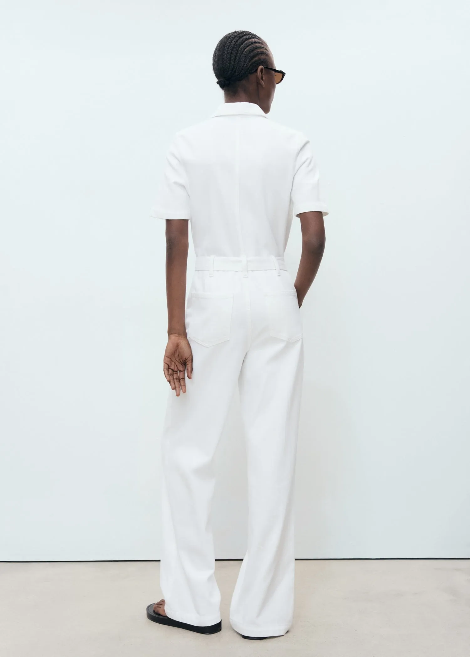 Denim jumpsuit belt
