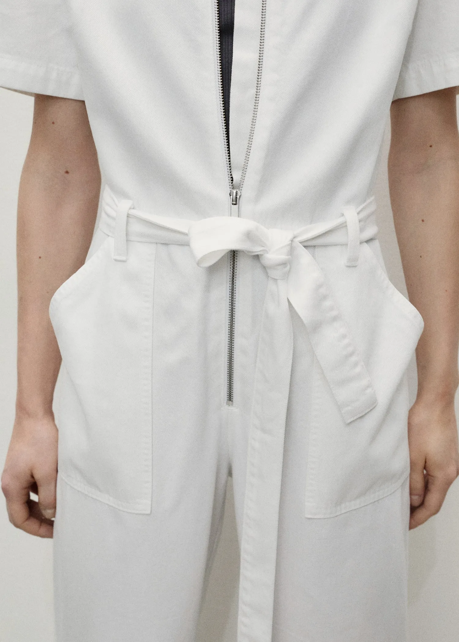 Denim jumpsuit belt