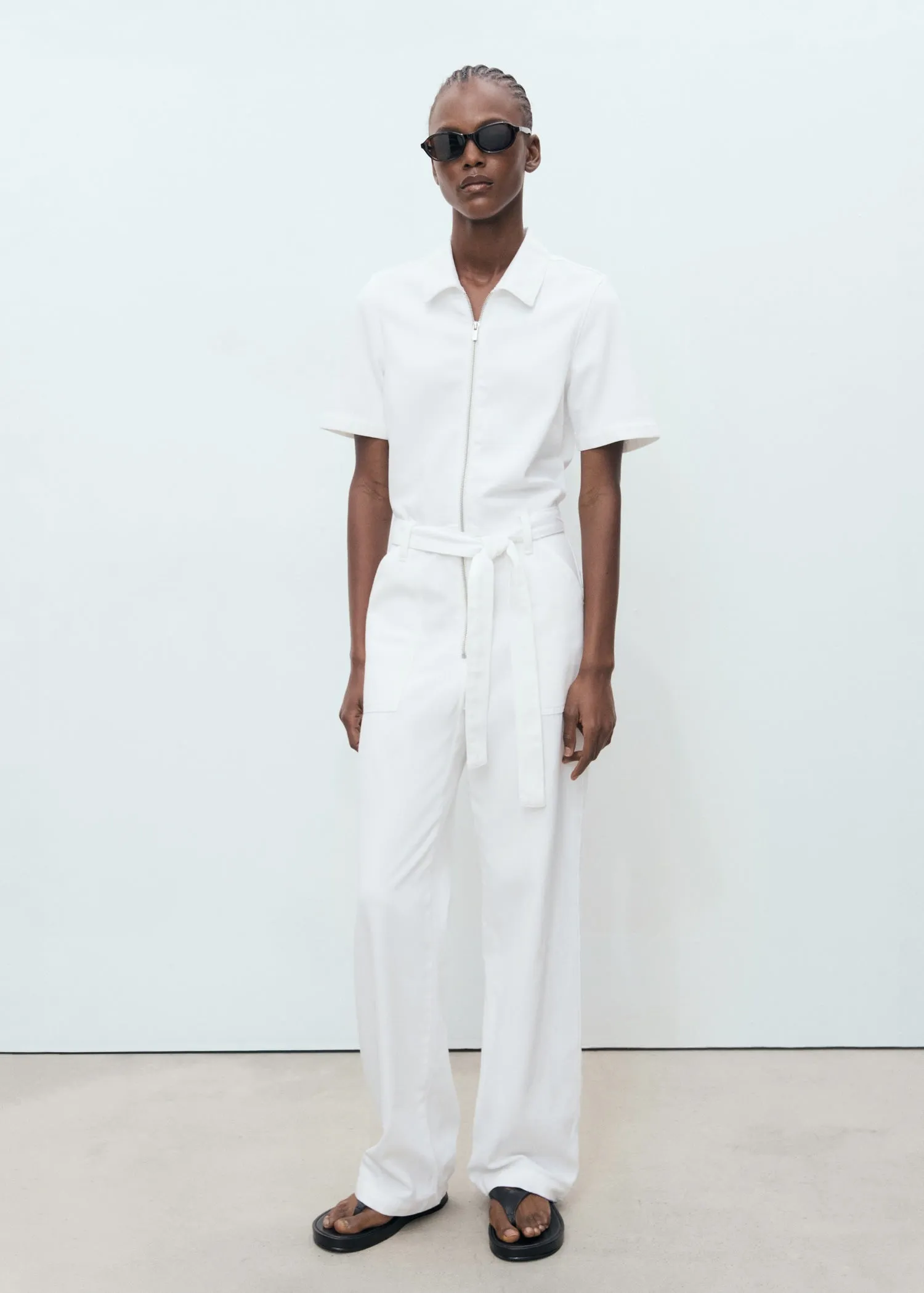 Denim jumpsuit belt