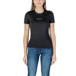 Desigual Women's Black Round Neck T-Shirt