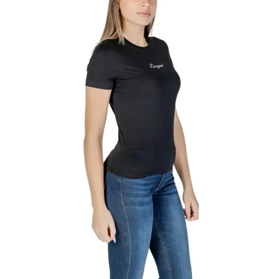 Desigual Women's Black Round Neck T-Shirt