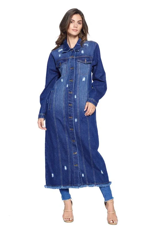 Don't Distress Trench Denim Jacket