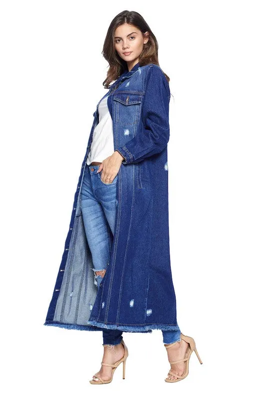 Don't Distress Trench Denim Jacket