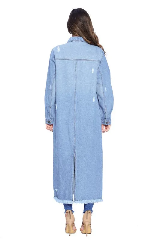 Don't Distress Trench Denim Jacket