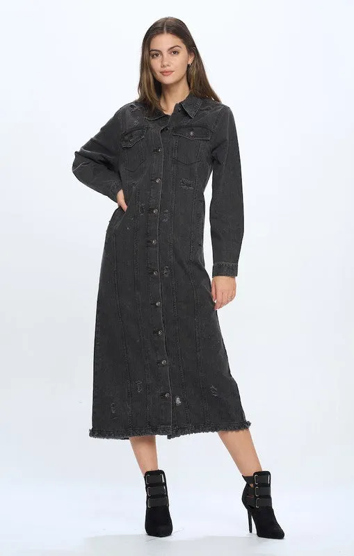 Don't Distress Trench Denim Jacket