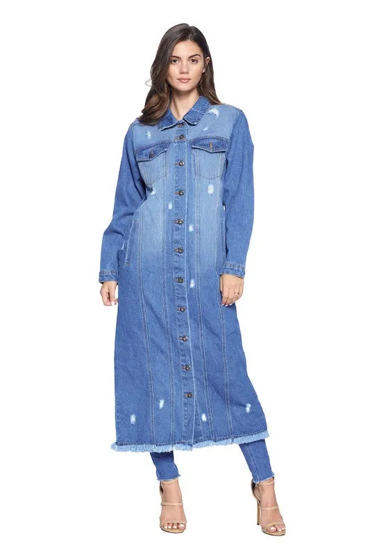 Don't Distress Trench Denim Jacket