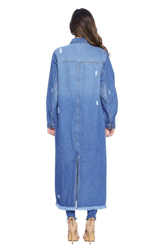 Don't Distress Trench Denim Jacket