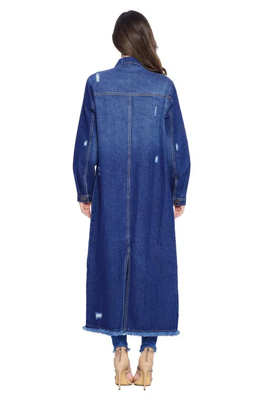 Don't Distress Trench Denim Jacket