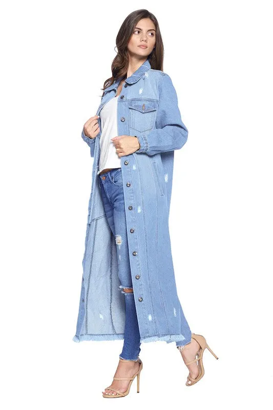 Don't Distress Trench Denim Jacket
