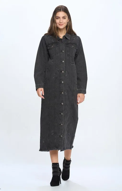 Don't Distress Trench Denim Jacket