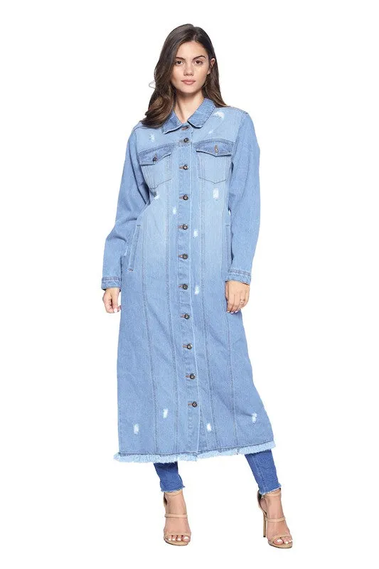 Don't Distress Trench Denim Jacket
