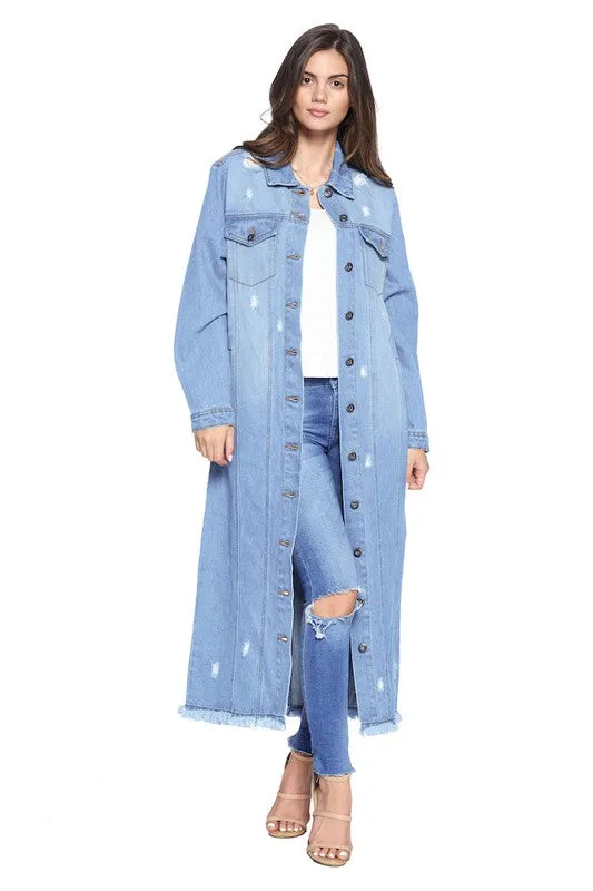 Don't Distress Trench Denim Jacket