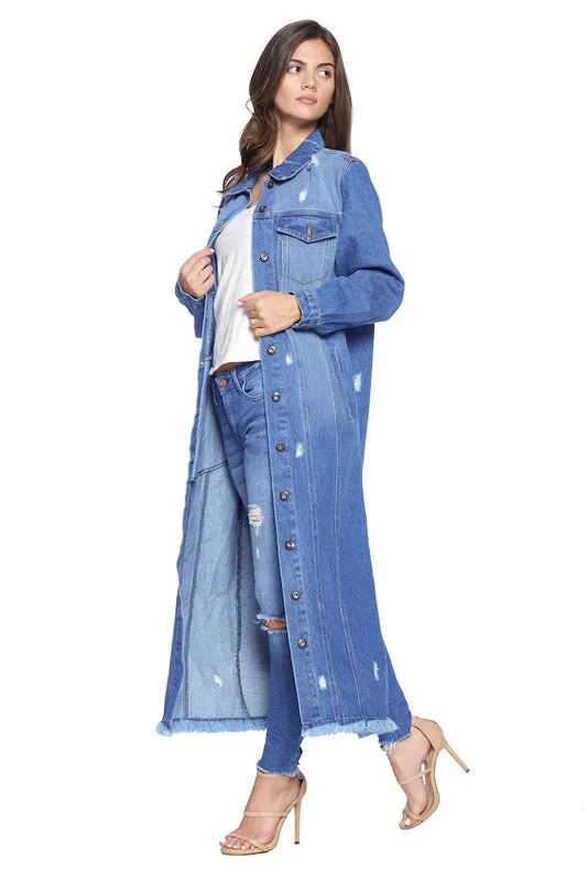 Don't Distress Trench Denim Jacket