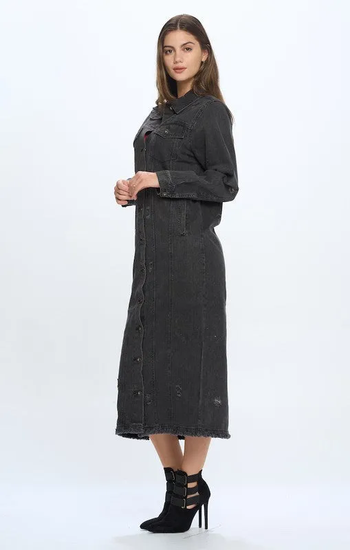Don't Distress Trench Denim Jacket