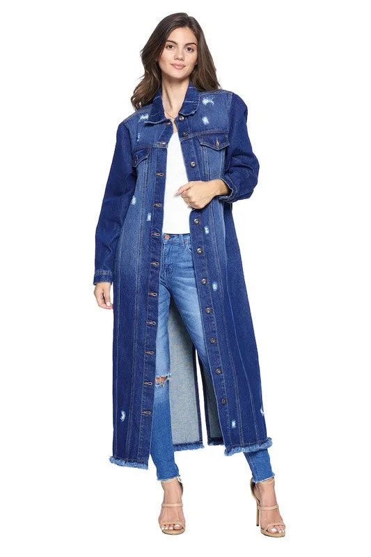 Don't Distress Trench Denim Jacket